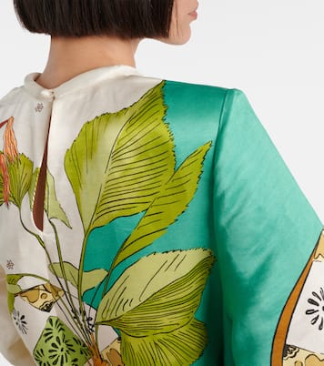 Hazel printed cotton and silk maxi dress | Alémais