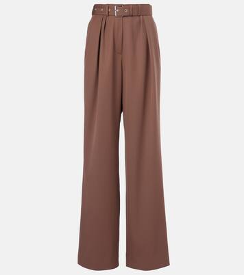 Belted wool gabardine wide-leg pants | Dries Van Noten