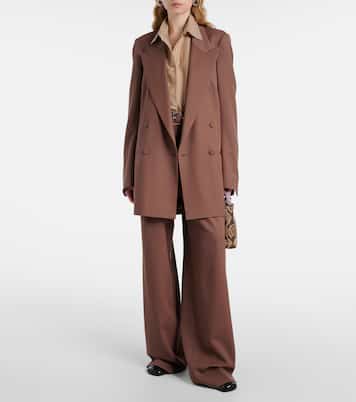 Belted wool gabardine wide-leg pants | Dries Van Noten