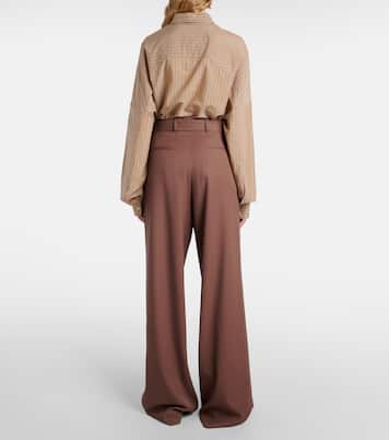 Belted wool gabardine wide-leg pants | Dries Van Noten