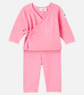 Baby cotton cardigan and pants set | Mini Rodini