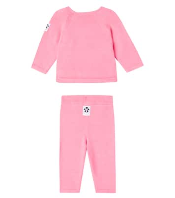 Baby cotton cardigan and pants set | Mini Rodini