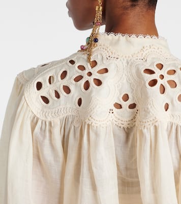 Blusa Coco de ramio bordada | Zimmermann