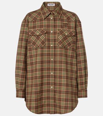 Oversize-Hemd aus Schurwolle | Miu Miu