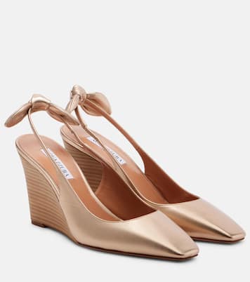 Zeppe Very Bow Tie 85 in pelle | Aquazzura