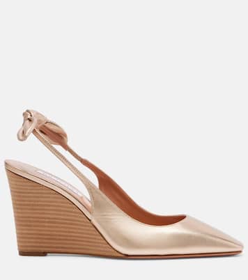 Zeppe Very Bow Tie 85 in pelle | Aquazzura