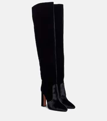 Joplin 105 velvet over-the-knee boots | Aquazzura