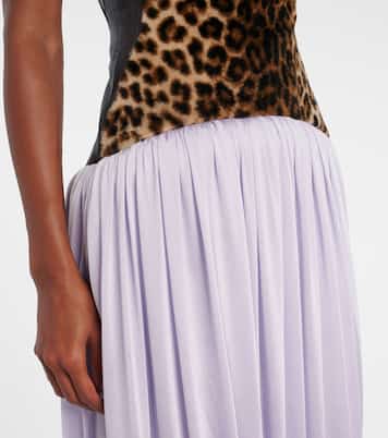 Leopard-print draped maxi dress | Jacques Wei