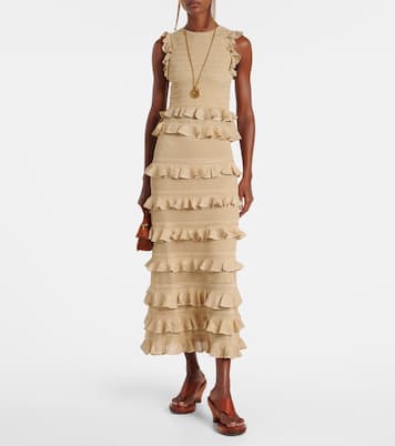 Hypnotic knitted ruffled lamé top | Zimmermann