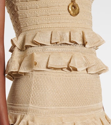 Hypnotic knitted ruffled lamé top | Zimmermann