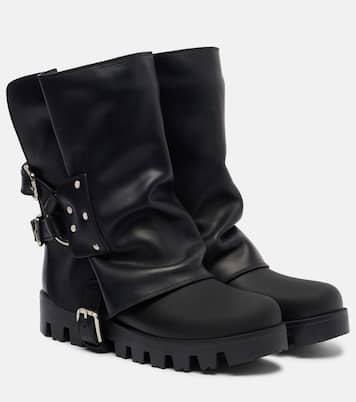 Bikerstiefel mit Leder | Dolce&Gabbana