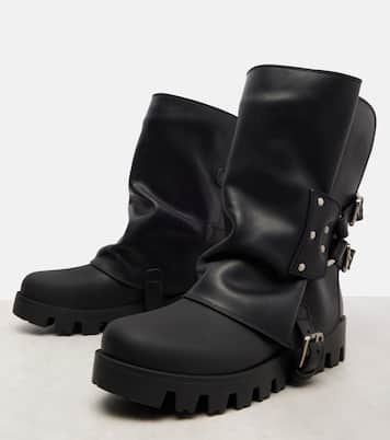 Bikerstiefel mit Leder | Dolce&Gabbana