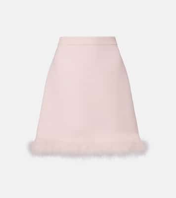 Crepe Couture feather-trimmed miniskirt | Valentino