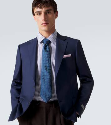Silk jacquard tie | Charvet