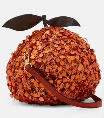 Orange Mini sequined crossbody bag | Alémais