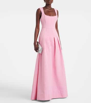 Amaro pleated taffeta corset gown | Rebecca Vallance