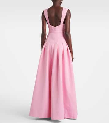 Amaro pleated taffeta corset gown | Rebecca Vallance