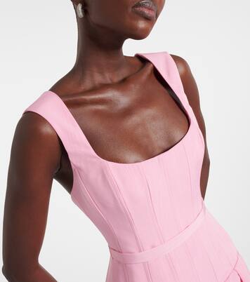 Amaro pleated taffeta corset gown | Rebecca Vallance