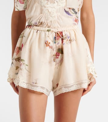 Short Patience en coton et soie à fleurs | Zimmermann