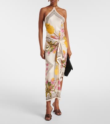 Printed halterneck twill top | Blumarine