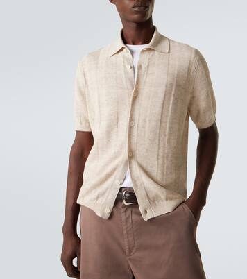 Linen and cotton polo sweater | Brunello Cucinelli