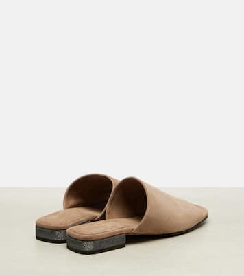 Pantoletten aus Veloursleder | Brunello Cucinelli