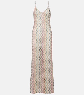 Zigzag lamé maxi dress | Missoni