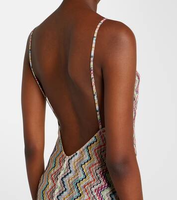 Zigzag lamé maxi dress | Missoni