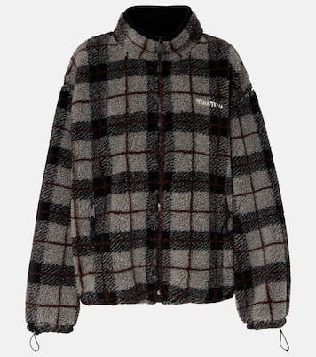 Checked teddy jacket | Miu Miu