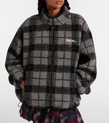 Checked teddy jacket | Miu Miu