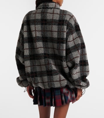 Checked teddy jacket | Miu Miu