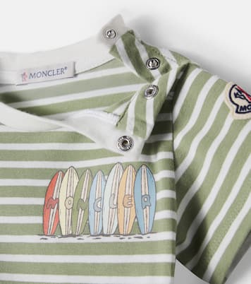 Bébé – T-shirt rayé en coton mélangé  | Moncler Enfant