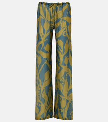 Pachas printed silk straight pants | Dries Van Noten