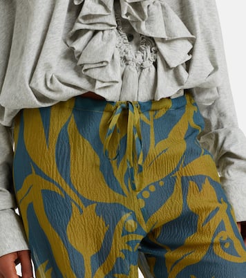 Pachas printed silk straight pants | Dries Van Noten
