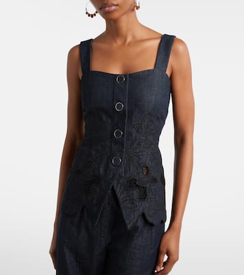 Mirielle cotton chambray top | Veronica Beard