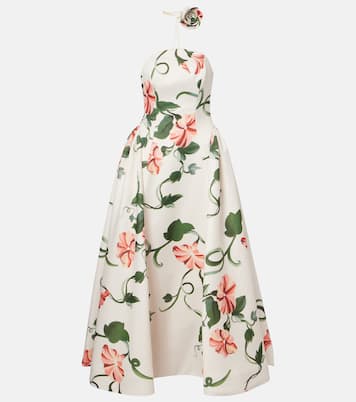 Violet floral bustier gown | Leo Lin