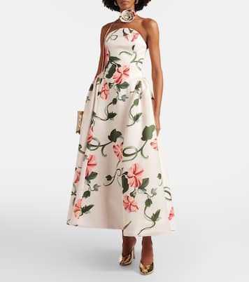 Violet floral bustier gown | Leo Lin