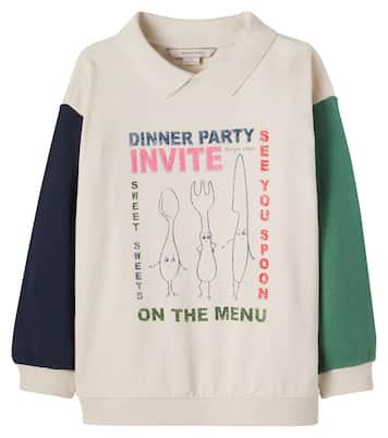 Spotty cotton jersey polo sweatshirt | Konges Sløjd