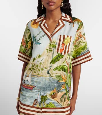 Toucan Tango printed linen shirt | Alémais