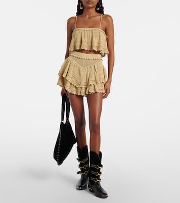 Olzea beaded crochet cotton-blend shorts | Isabel Marant