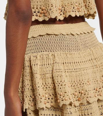 Olzea beaded crochet cotton-blend shorts | Isabel Marant