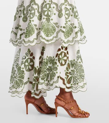 Broderie anglaise tiered linen maxi dress | Farm Rio