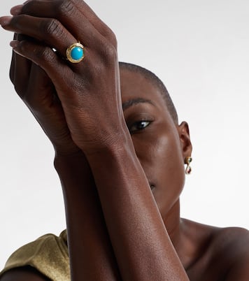 Coral Beach Allia 18kt gold ring with turquoise | Octavia Elizabeth