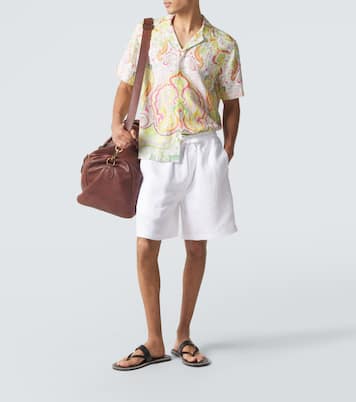 Maitan printed linen bowling shirt | Orlebar Brown