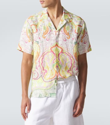 Maitan printed linen bowling shirt | Orlebar Brown