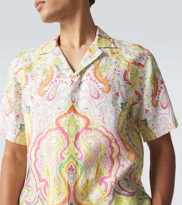 Maitan printed linen bowling shirt | Orlebar Brown