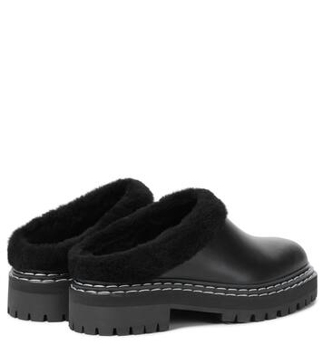 Slippers in pelle con shearling | Proenza Schouler