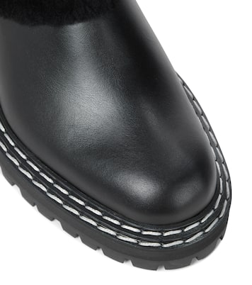Slippers in pelle con shearling | Proenza Schouler