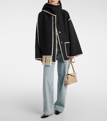 刺绣羊毛混纺带围巾夹克 | Toteme