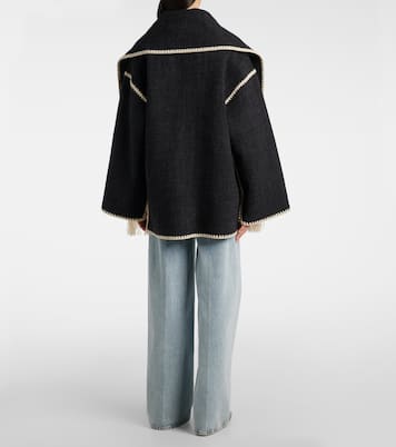 刺绣羊毛混纺带围巾夹克 | Toteme